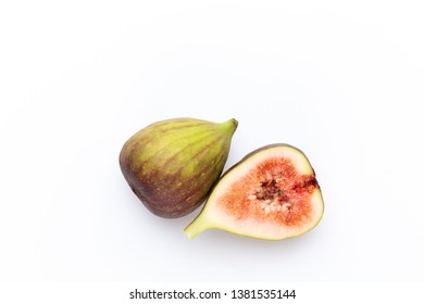 Fig fruits isolated on white background. Top view. Flat lay. - Shutterstock ID 1381535144