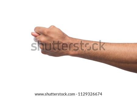 Fig gesture, black hand isolated