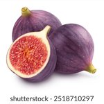 Fig isolated. Figs and half of a fig on a white background.