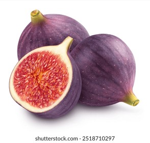 Fig isolated. Figs and half of a fig on a white background.