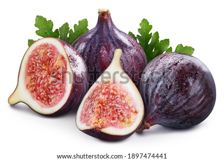 Fig isolated on white background. Fresh fig with clipping path.