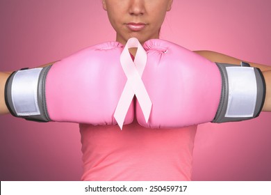 A Fight For Breast Cancer Symbol On Pink Background