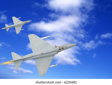 fighter airplane in the sky attacking the enemy
