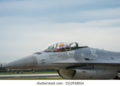 Fighter Jet Landing At Osan U.S. Military Base, South Korea, Sept. 21, 2019.