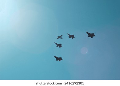 Fighter jets flying in formation