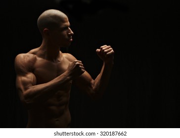 Fighter, low-key lighting - Powered by Shutterstock