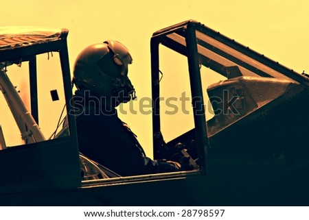 Fighter Pilot in old plane
