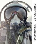 Fighter Pilot reflection in cockpit