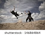 fighting of two athletic men