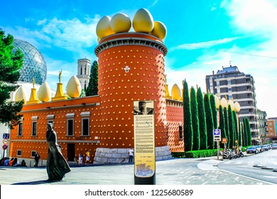 Figueres, Catalonia / Spain – October 2013: The Dali Theatre And Museum Is A Museum Of The Artist Salvador Dalí In His Home Town. He Is Buried In A Crypt Below The Stage