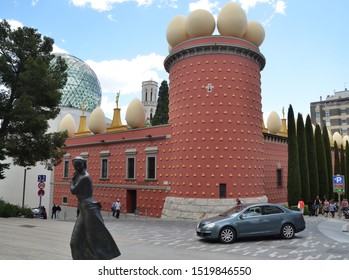 Figueres, Spain - May 15, 2015: The Building Of Dalí Theatre And Museum From Outside. It Is The Main Attraction For Many Tourists In Figueres.