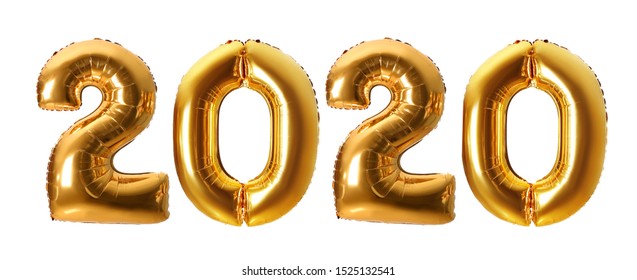 Figure 2020 Made Of Balloons On White Background