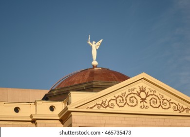 A Figure Atop The Old Arizona State Capitol Building.