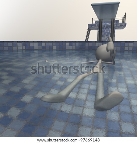 a figure is chilling in the schwimming pool Stock photo © 