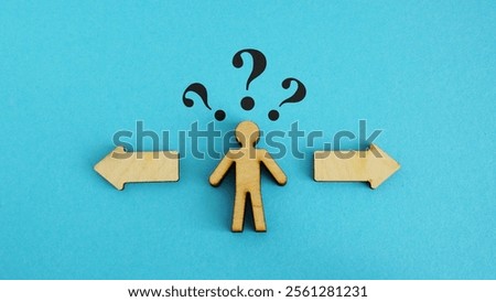 Figure choosing a path between two options. Decision-making and life choices.