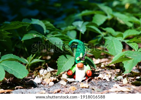 Figure of a dwarf in the forest.