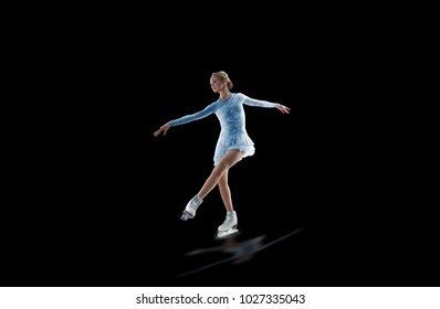 
Figure Skater Isolated On Black