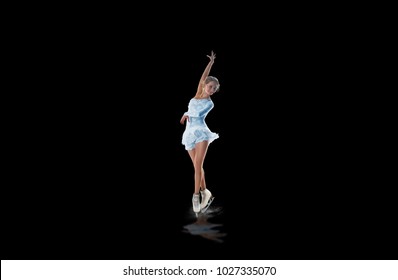 
Figure Skater Isolated On Black