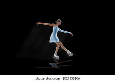 
Figure Skater Isolated On Black