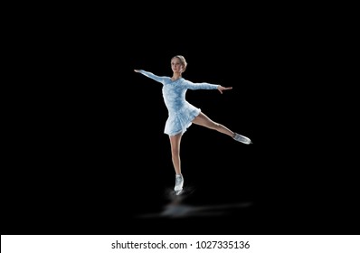 
Figure Skater Isolated On Black