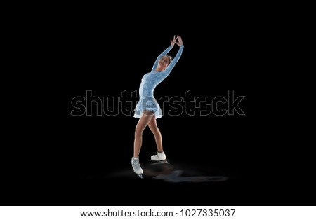 
figure skater isolated on black