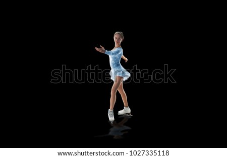 
figure skater isolated on black
