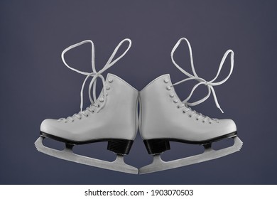 Figure Skates Close Up. Sport Equipment .