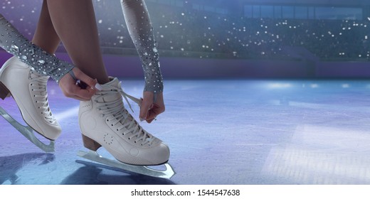 Figure skating girl in ice arena. - Shutterstock ID 1544547638
