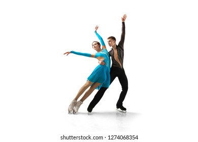 Figure Skating Pair Isolated On White