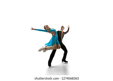 Figure Skating Pair Isolated On White