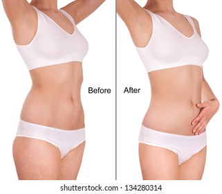 The figure of a young girl before and after - Shutterstock ID 134280314