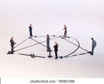 Figures Depicting Relations Between People - Social Behavior - Group Dynamics - Network