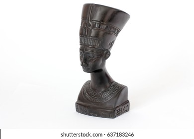 Figurine of Cleopatra on a white background. Egypt.