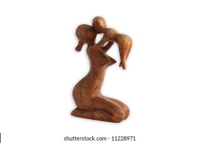 Figurine mother and child on a white background - Powered by Shutterstock