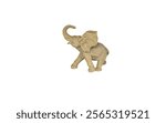 A figurine of a playful elephant. The elephant is sitting with its trunk raised and its ears flapping. The figurine is likely used as a decorative item or collectible for animal lovers.