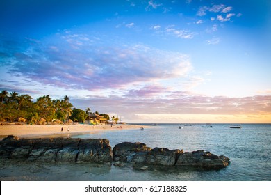 Fiji Island Beach Sunset. Tropical paradise awaits in Fiji