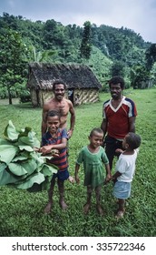 Fiji Islands, Viti Levu Isl.; 22 January 2002, Fijian People In A Small Village In The Countryside