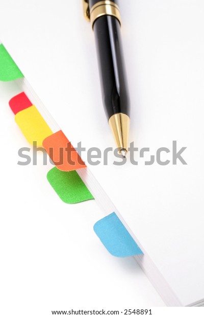 file divider, office\
supplies, close up