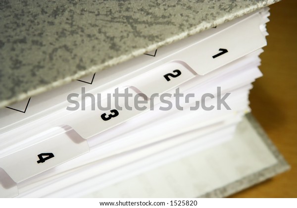 File with dividers,\
paperwork