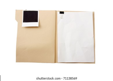 File Folder With Blank Label For Text