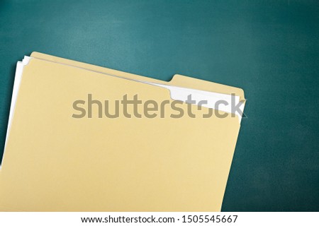 File Folder with Documents, Note and Blank