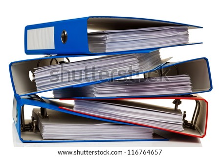 file folder with documents and documents. storage contracts.