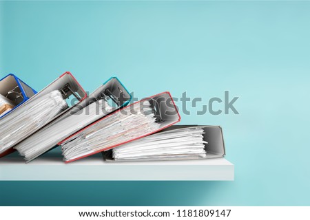 File folders with documents on  background