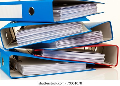 File Folders With Documents And Papers. Retention Of Contracts.