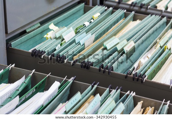 File Folders Filing Cabinet Stock Photo Edit Now 342930455