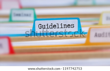 File folders with a tab labeled Guidelines