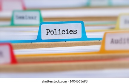 File Folders With A Tab Labeled Policies