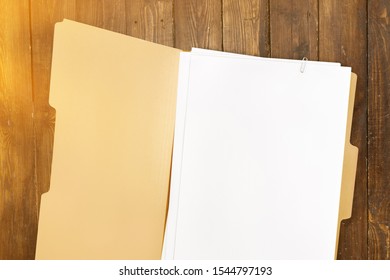 File Paper Folder Docement On Wooden Desk