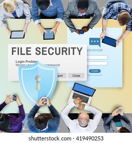 File Security Data Details Facts Information Media Concept