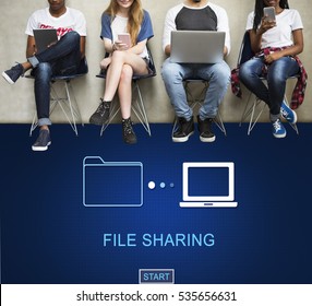 File Sharing Data Media Internet Technology Concept